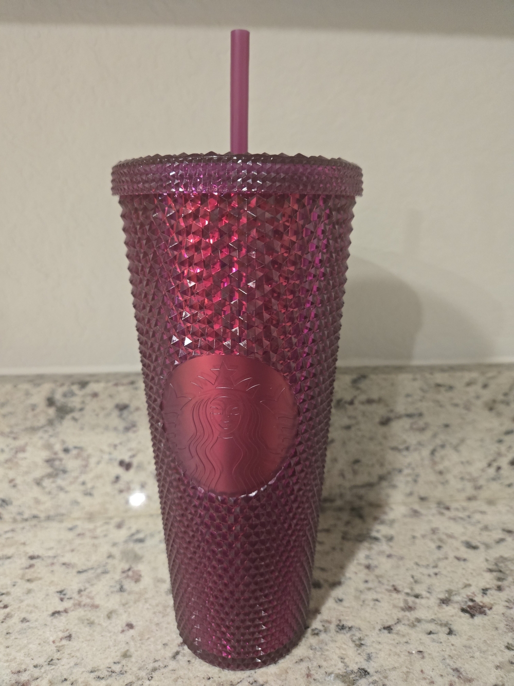 Starbucks Burgundy Studded Tumbler with Straw
